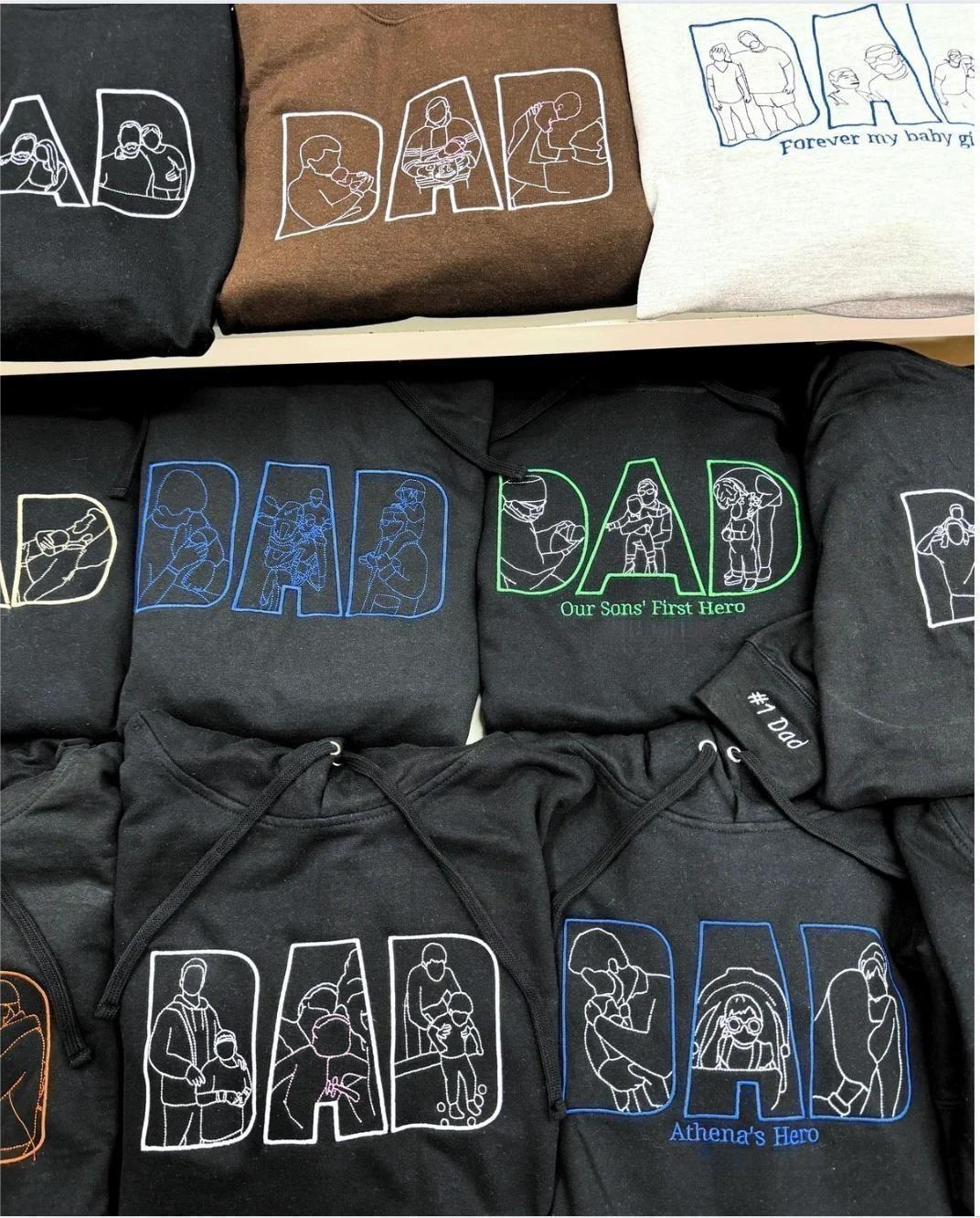 Custom Papa,Dad Ever -Embroidered Sweatshirt For Father&