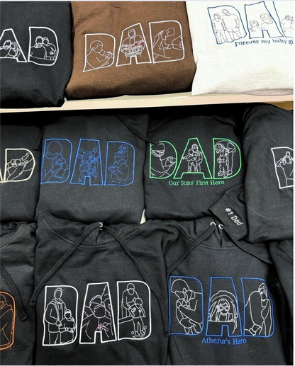 Custom Papa,Dad Ever -Embroidered Sweatshirt For Father&