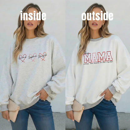 Wear Your Heart on the Inside – Custom Mama Reversible Sweatshirt |Mother&