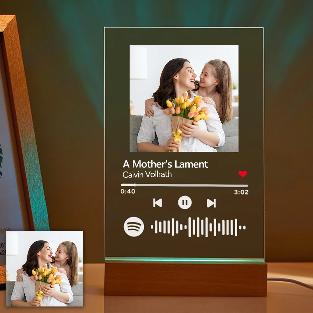Customizable Photo Music Plaque Night Light | Mother&