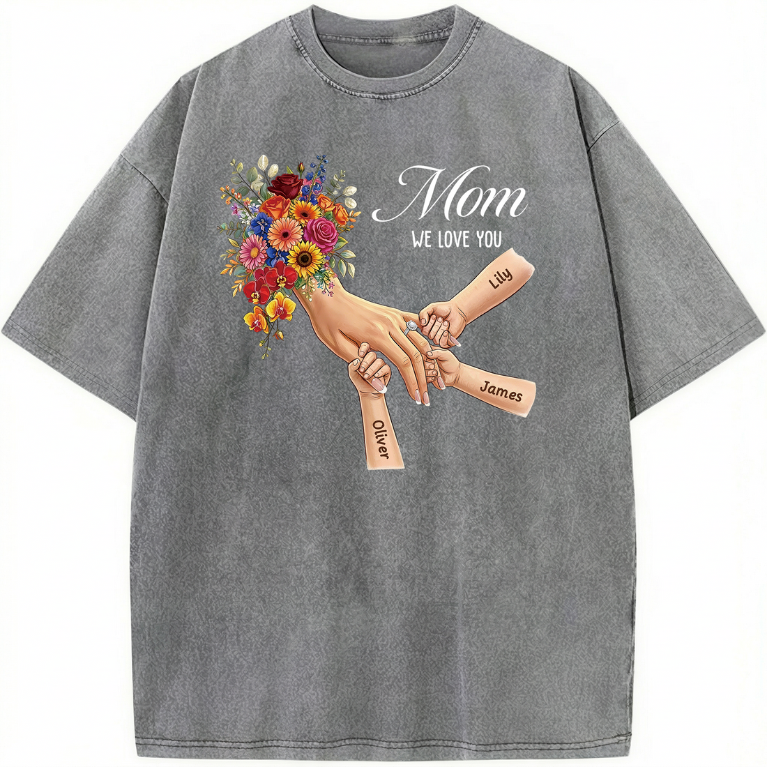 Custom Mommy Holding Hands Vintage Washed Sweatshirt | Mother&