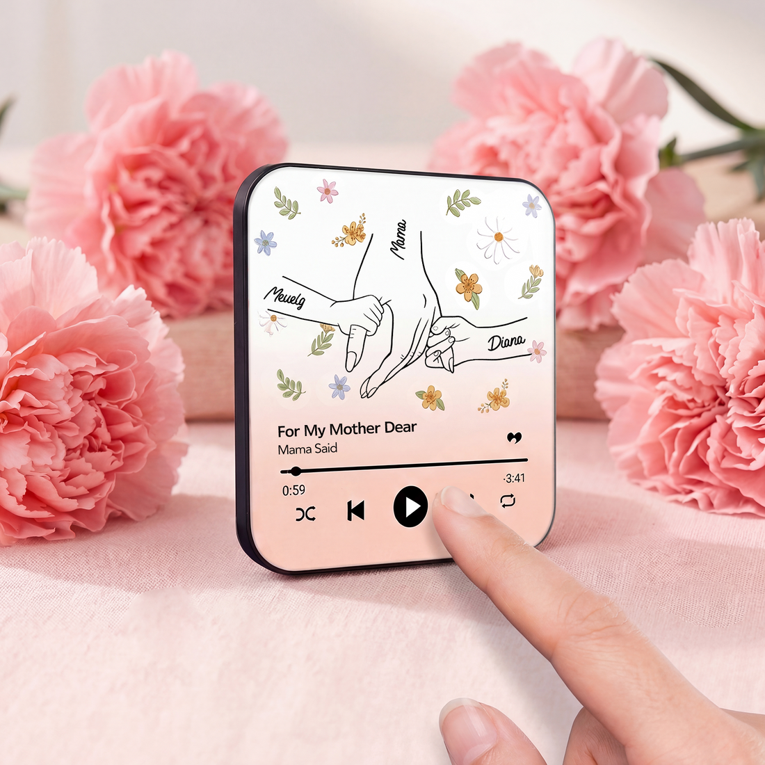 Personalised Hand-in-Hand Music Fridge Magnet | Mother&