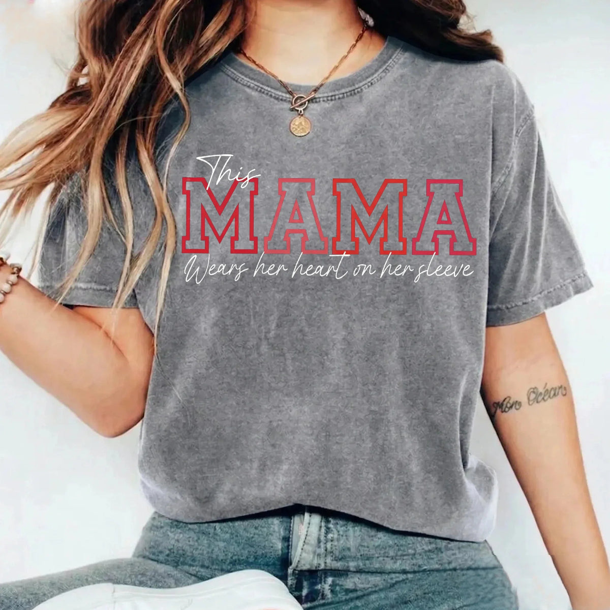 Wear Your Heart on Your Sleeve – Personalized Mama Washed Sweatshirt with Kids’ Names