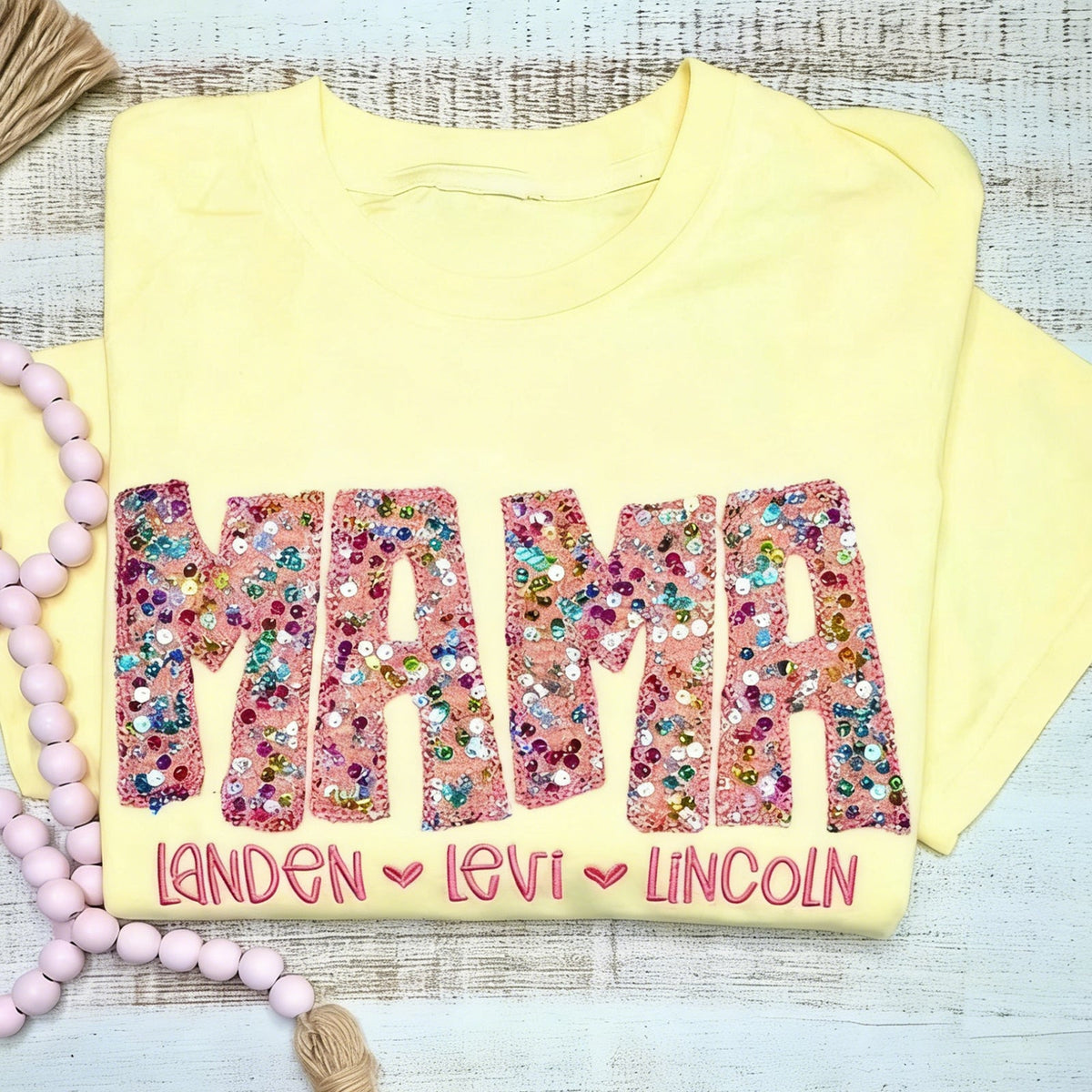Custom Sequin Embroidered MAMA Sweatshirt | Sparkle &amp; Shine Gift for Mother&