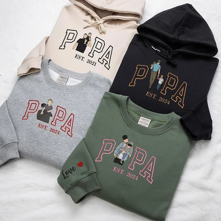 Custom Photo Embroidered Sweatshirt for DAD