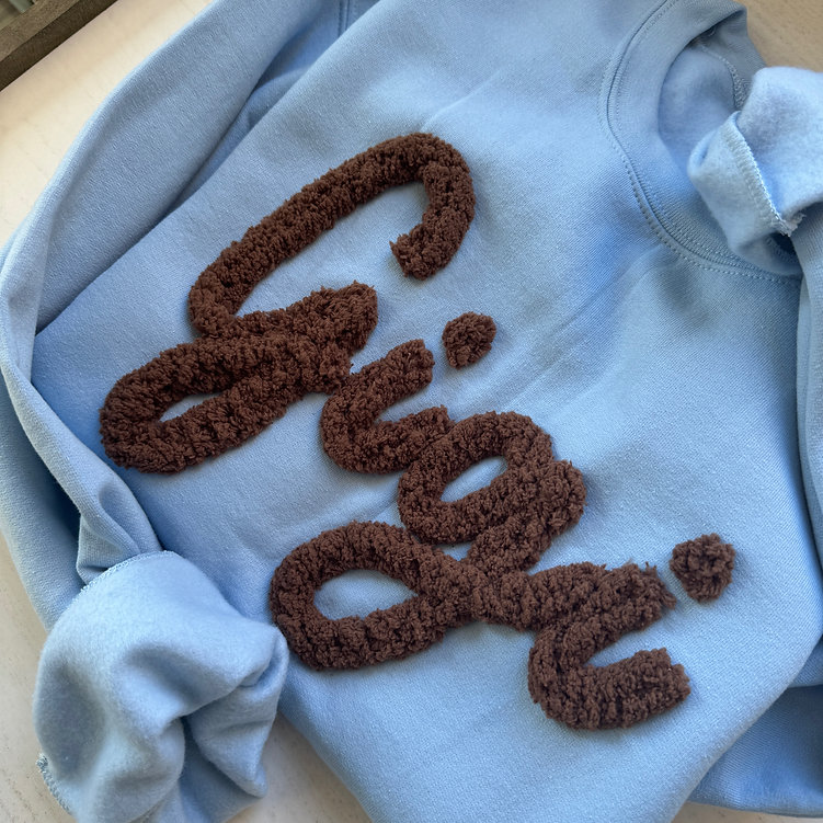 Custom Gigi Honey Name Chenille Yarn Embroidered Sweatshirt
