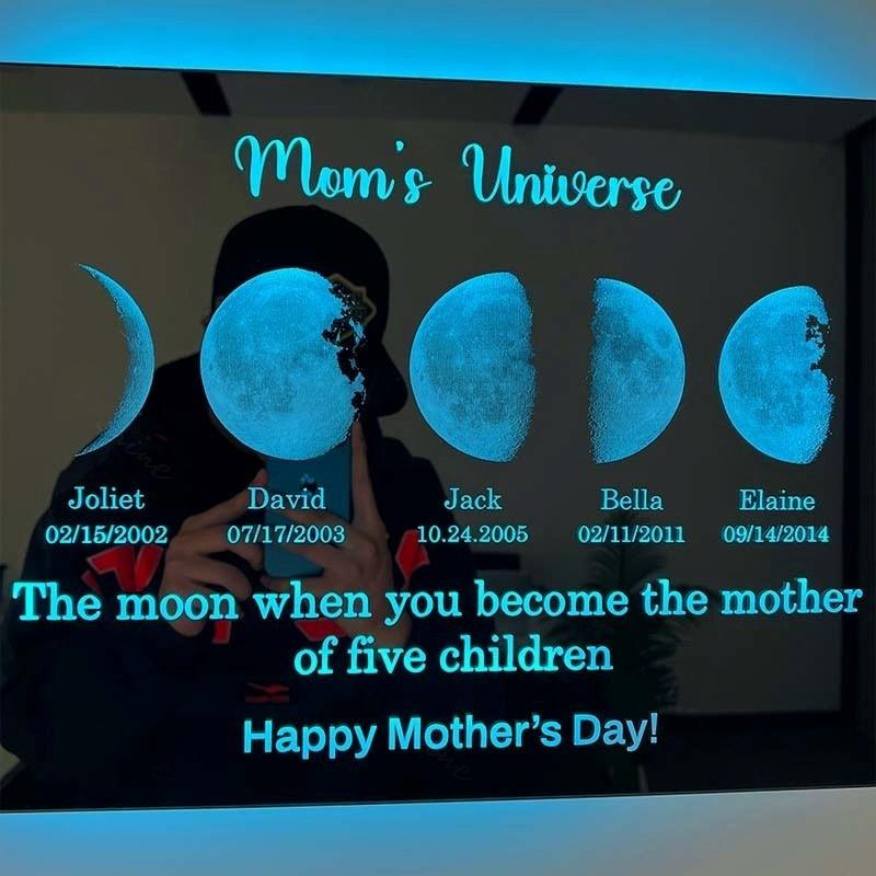 Custom Led Mirror Light Frame With Text And Date-Mum&
