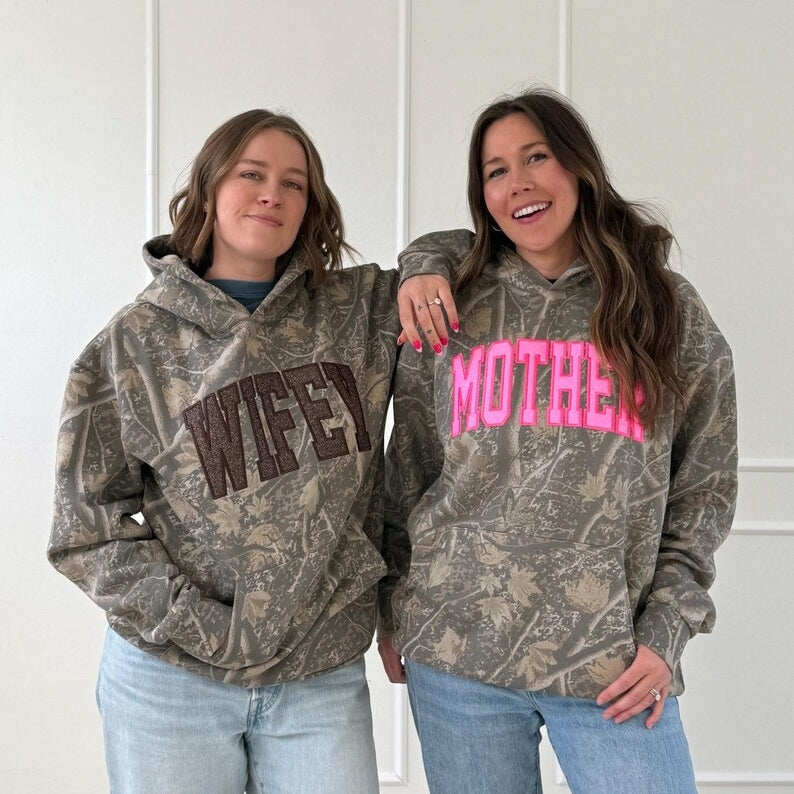 Personalized Camo Glitter Text Mama Shirt Custom Name Hunting Gift for Mom Mothers Day Apparel