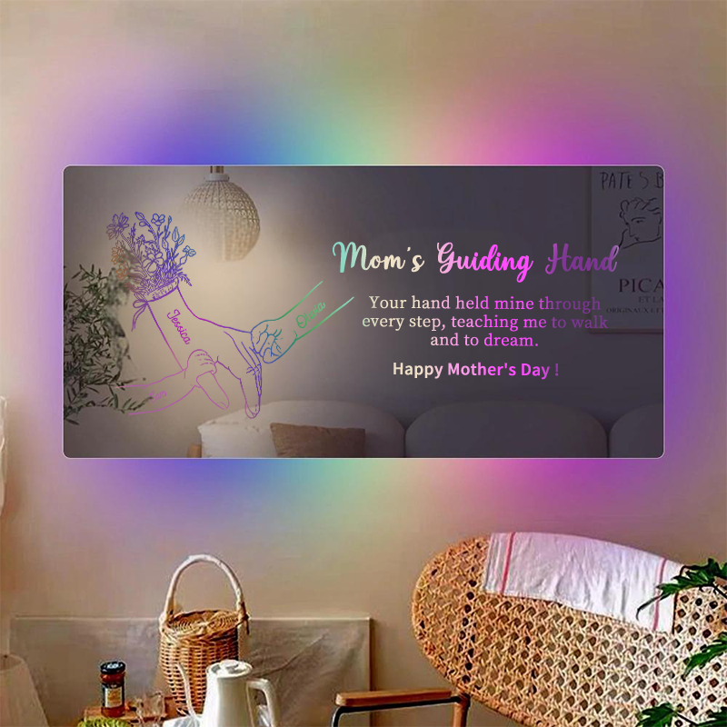 Hand in Hand Personalized Mom and Kids Personalized Mirror Light - Creative Mother&