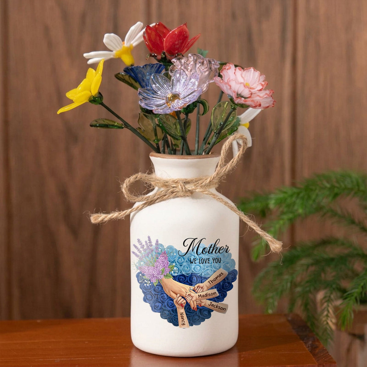 Personalized "Lavender" Vase-Personalized Mother Holding Hands|Best Mother&