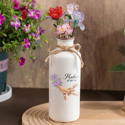 Personalized "Lavender" Vase-Personalized Mother Holding Hands|Best Mother&