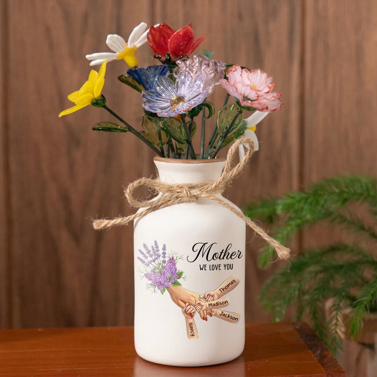Personalized "Lavender" Vase-Personalized Mother Holding Hands|Best Mother&