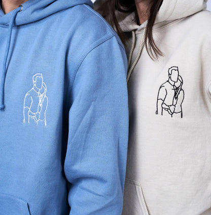 Custom Photo Outline Art Embroidered Mom Hoodie Sweatshirt/T-shirt-Gift for Mom