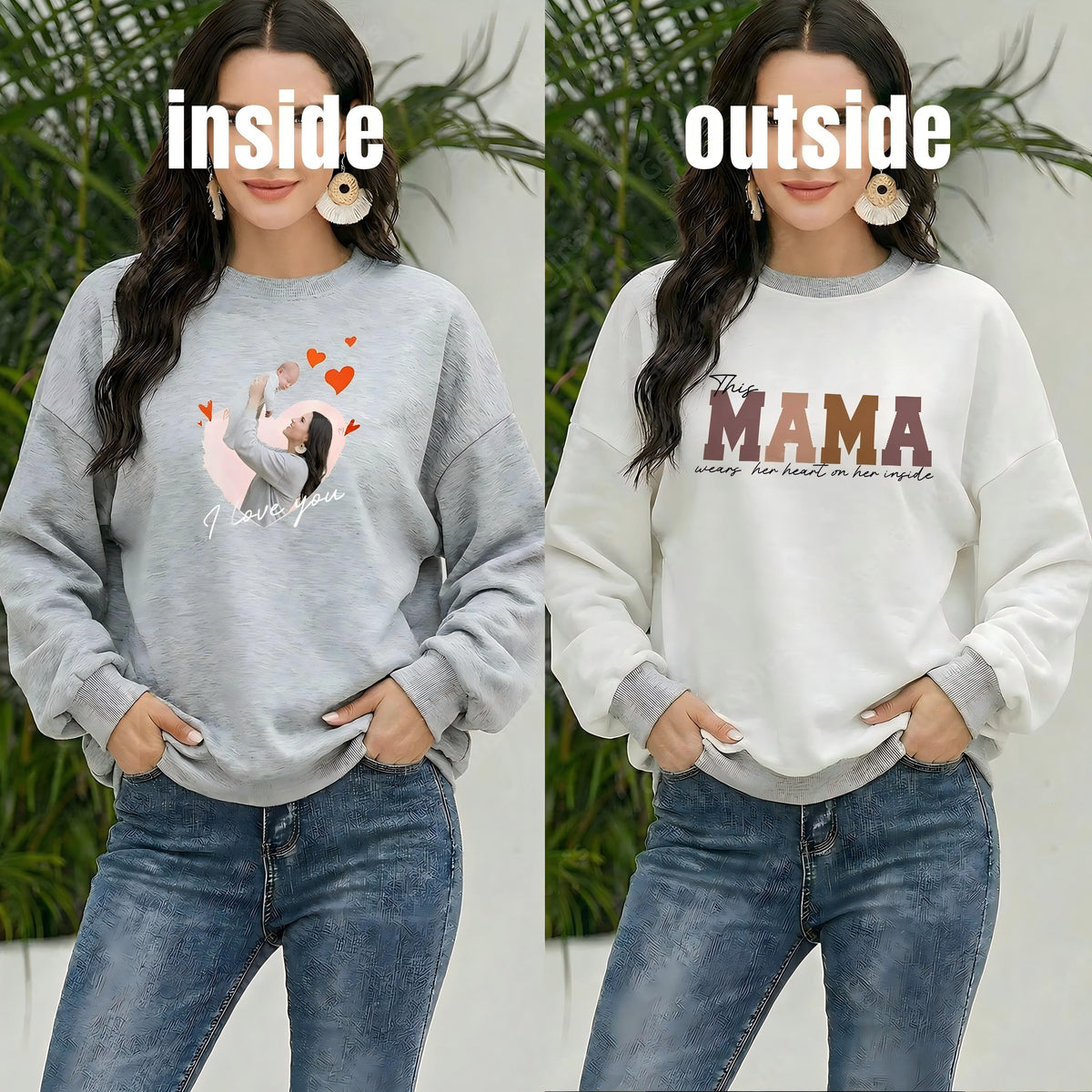 Wear Your Heart on the Inside – Custom Mama Reversible Sweatshirt |Mother&