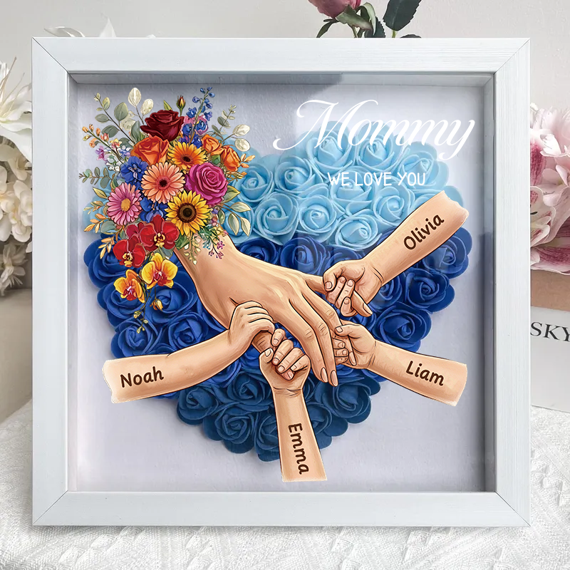 Personalized Mom Holding Hands Shadow Box-Mother&