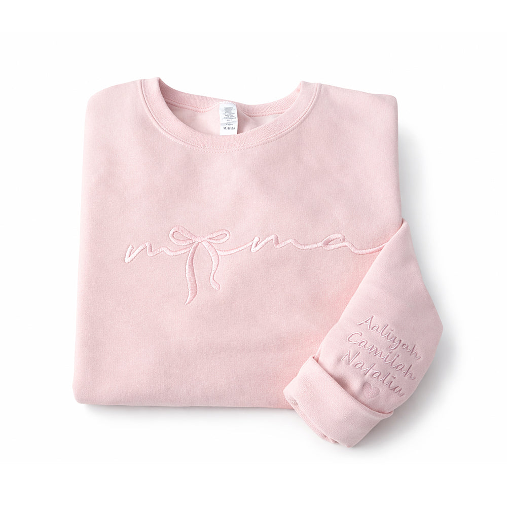 Custom "Bow Mama" Embroidered Sweaters | Mother&