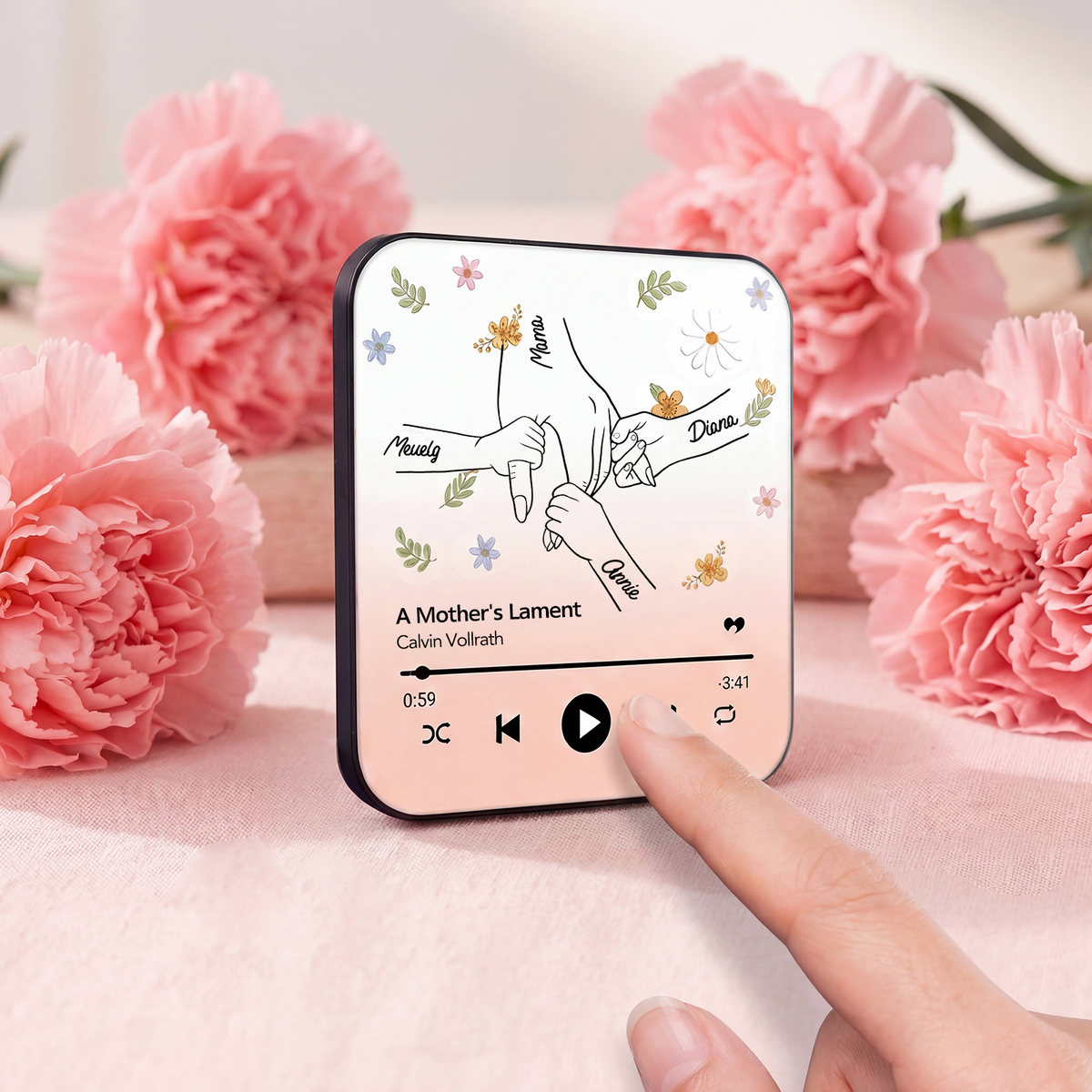 Personalised Hand-in-Hand Music Fridge Magnet | Mother&