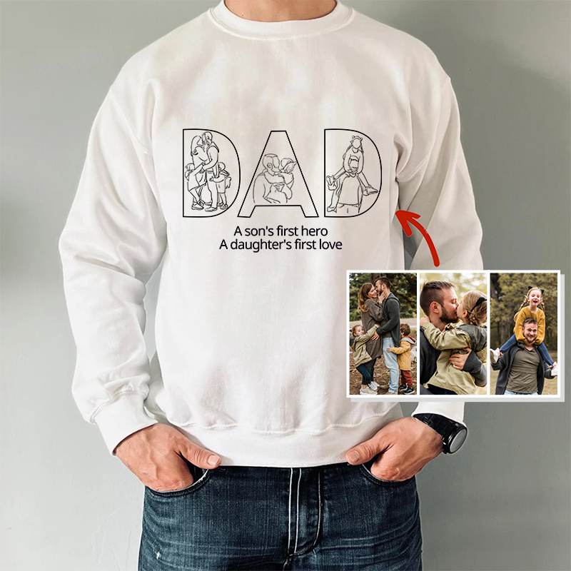 Custom Papa,Dad Ever -Embroidered Sweatshirt For Father&