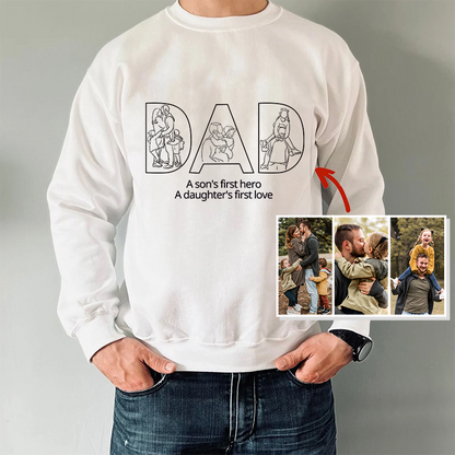 Custom Papa,Dad Ever -Embroidered Sweatshirt For Father&