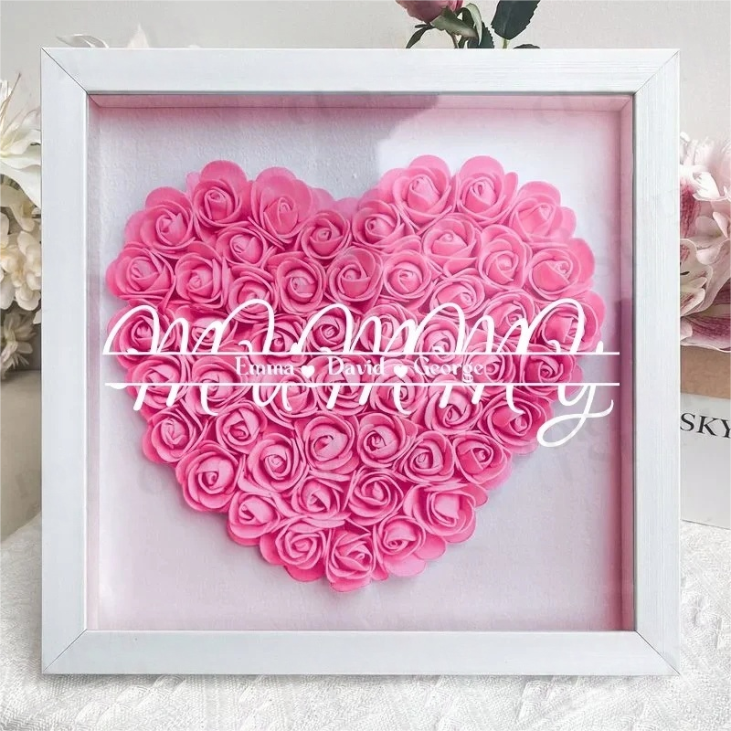 Personalized Flower Shadow Box With Kid&
