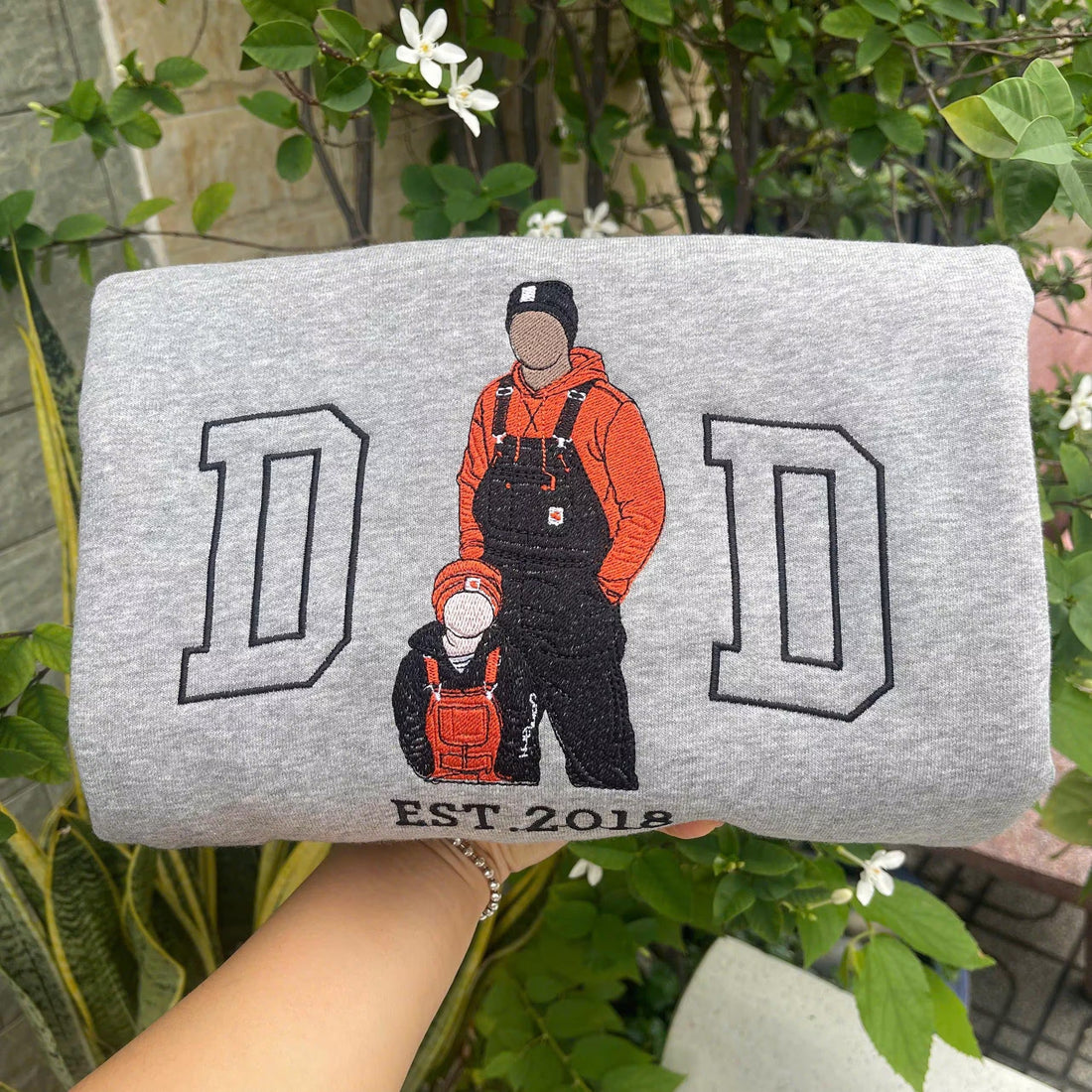 Custom Embroidered Portrait Sweatshirt for Dad | Father&