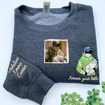 Custom Embroidered Photo Portrait Sweatshirt For papà, papá, dad