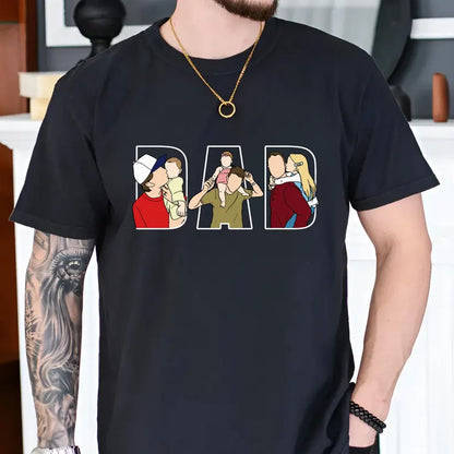 Personalized Dad Shirt, Personalized Portrait Gift for Dad, Dad Portrait Line Art Shirt, Fathers Day Gifts From Wife, Father&