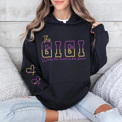Wear Your Heart on Your Sleeve – Personalized Split Mama Sweatshirt with Kids’ Names | for Mom Mother&