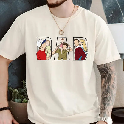 Personalized Dad Shirt, Personalized Portrait Gift for Dad, Dad Portrait Line Art Shirt, Fathers Day Gifts From Wife, Father&