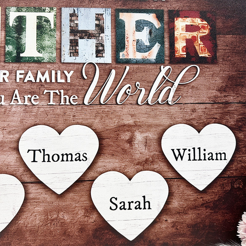 Personalized You Are The World Custom Names Canvas | Mother&