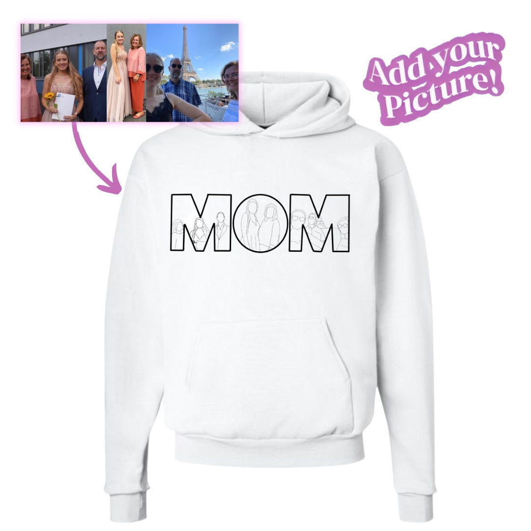 Custom Embroidered "MOM" Photo Portrait Sweatshirt | Mother&