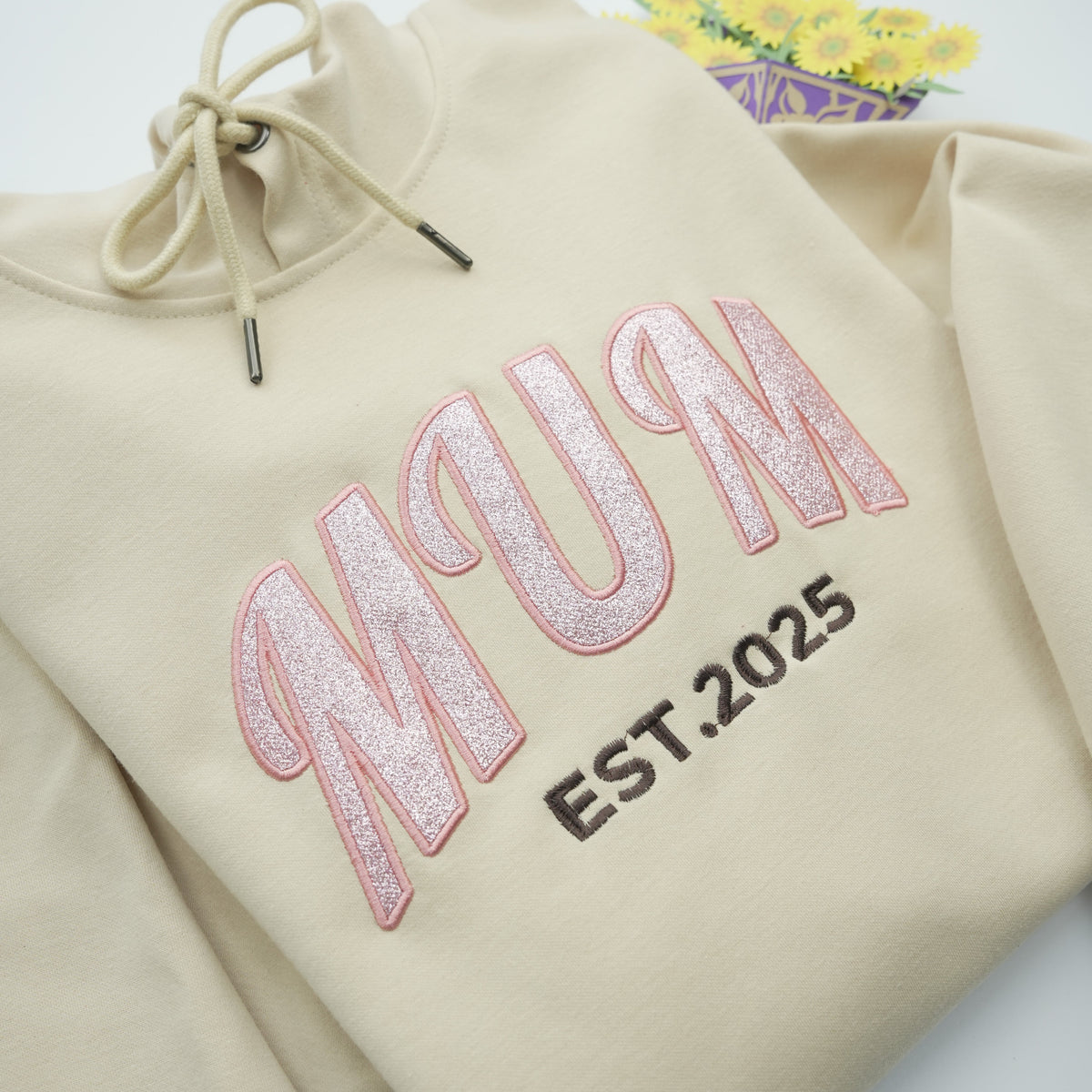 Custom Embroidered Applique Glitter MUM Sweatshirt | Gift for MAMA