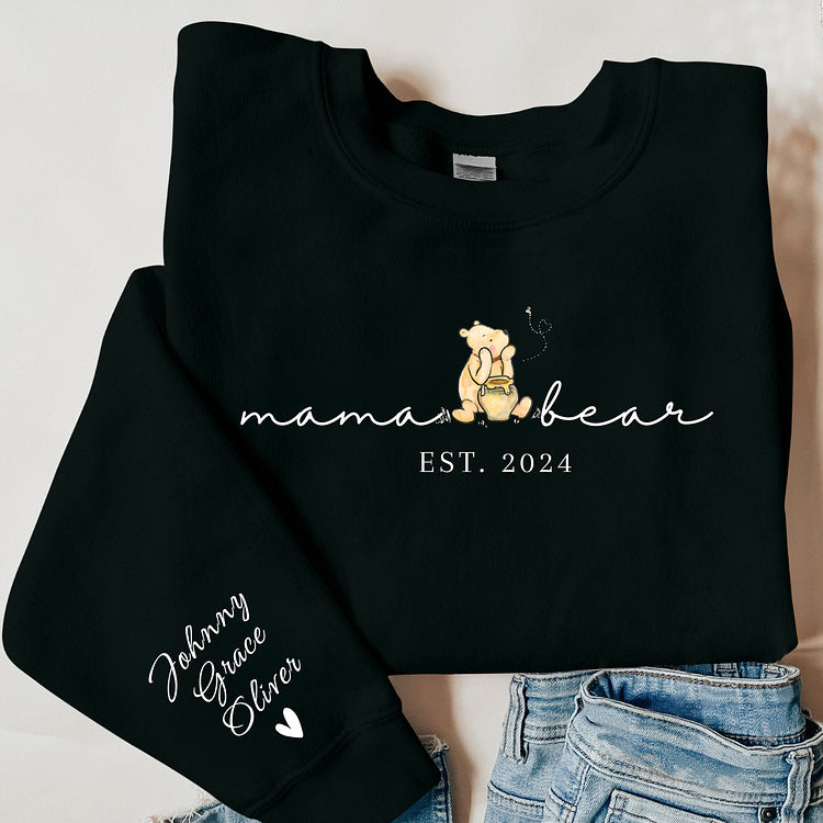 Custom Mama Bear Print Sweatshirt Mama T-shirt/Hoodie, Mother&
