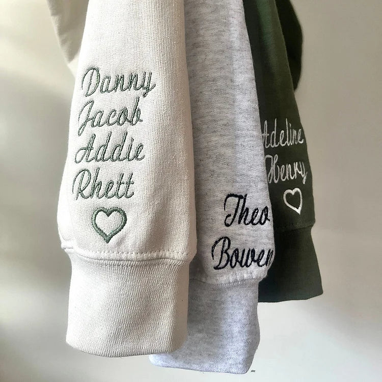 Custom Embroidered Mom Sweatshirt with name on Sleeve | Mother&