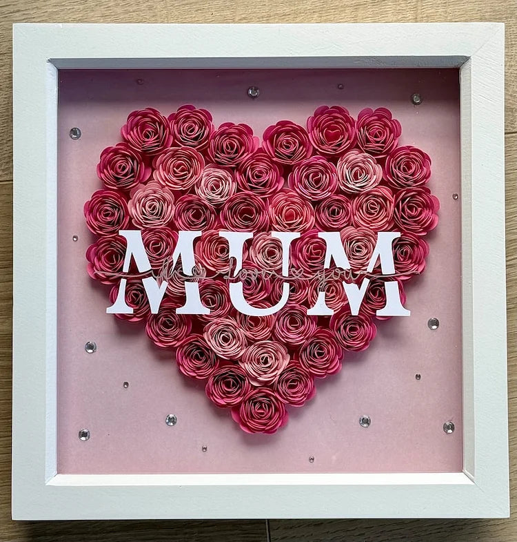 Custom Personalized Flower Shadow Box for Mother’s Day gift