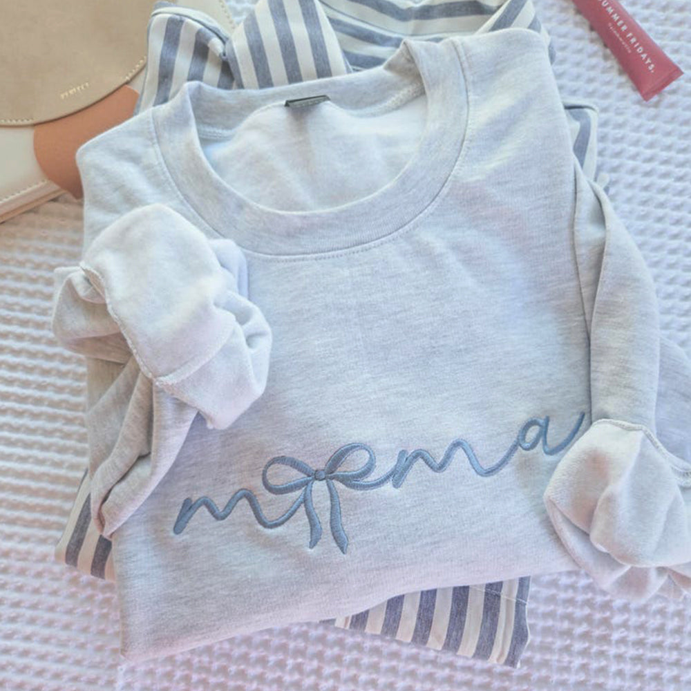 Custom "Bow Mama" Embroidered Sweaters | Mother&