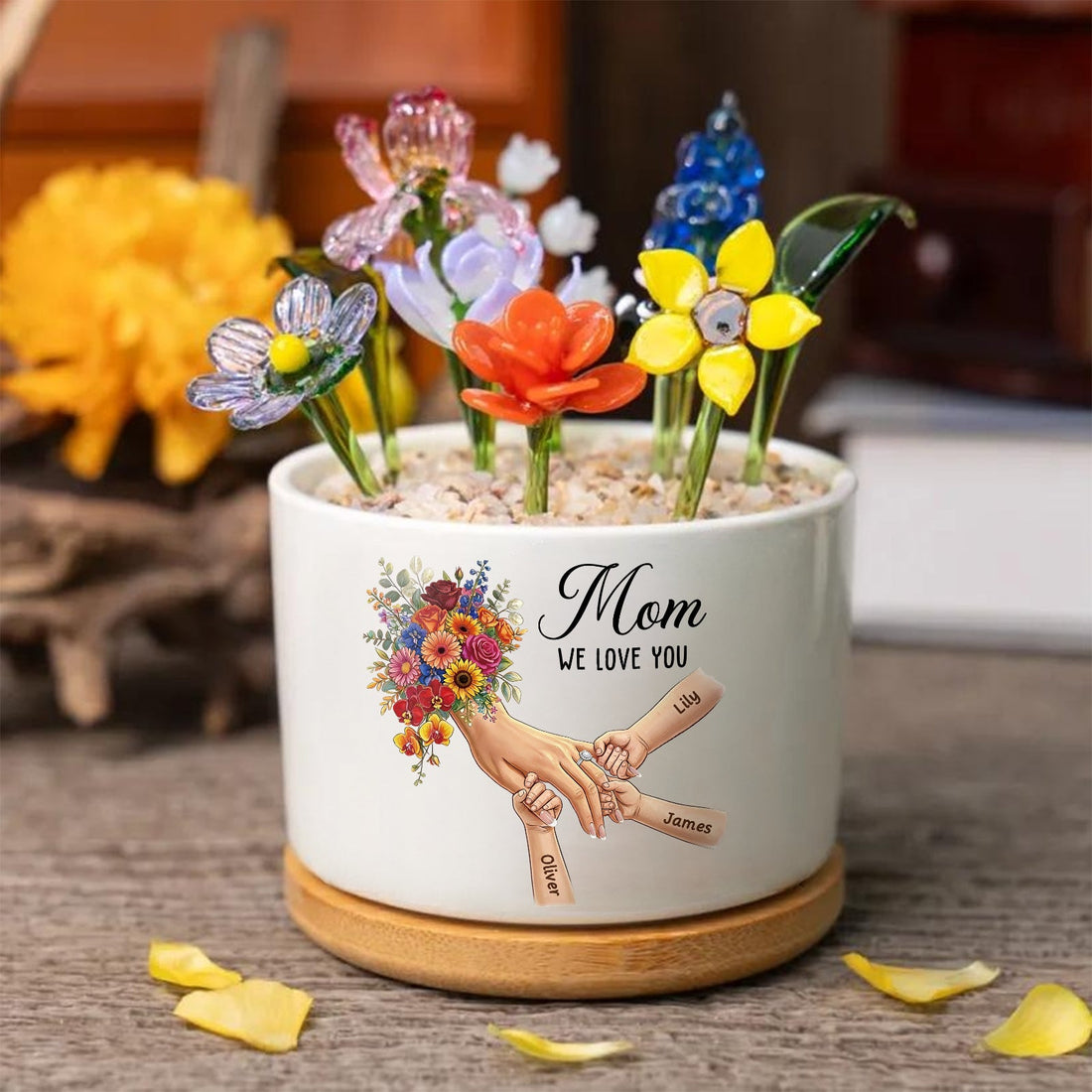 Personalized Plant Pot-Personalized Mom Holding Hands|Best Mother&