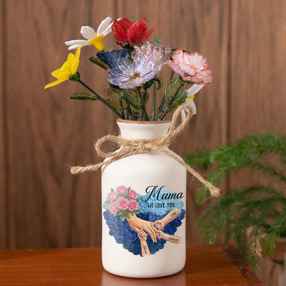 Personalized "Rose" Vase-Personalized Mama Holding Hands|Best Mother&