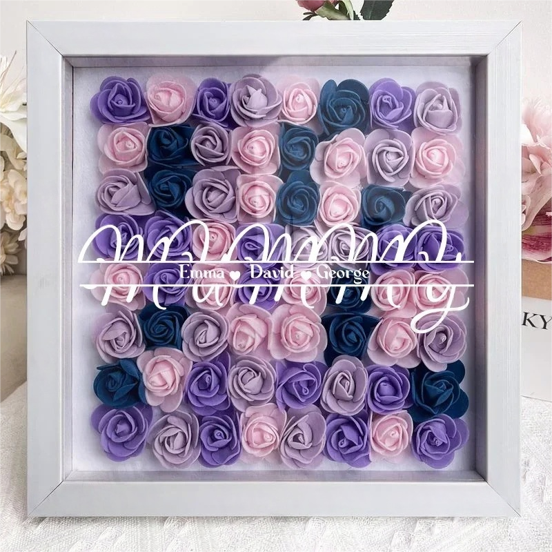 Personalized Flower Shadow Box With Kid&