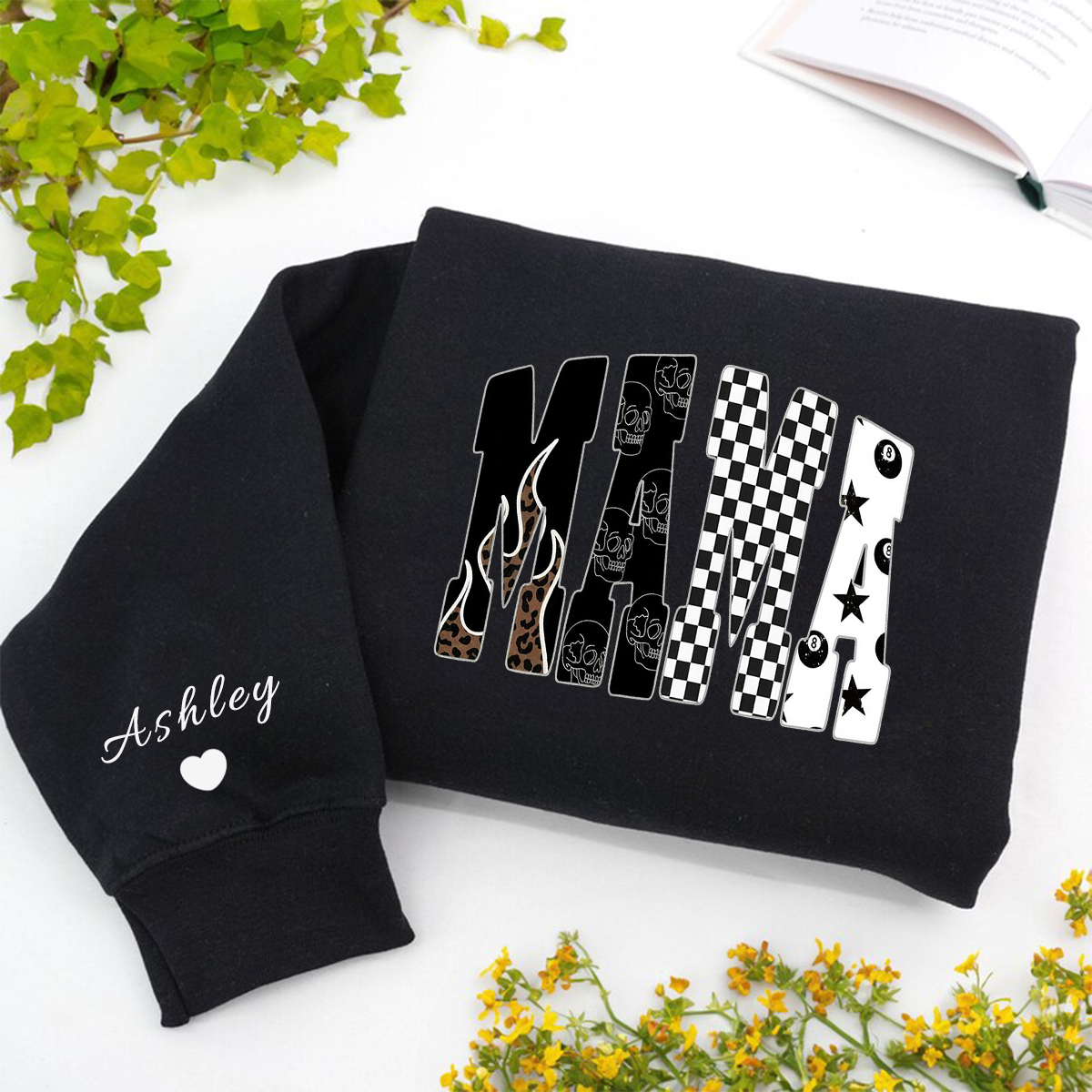 Custom Edgy Mama Crew Sweatshirt Western Clothing | Mother&