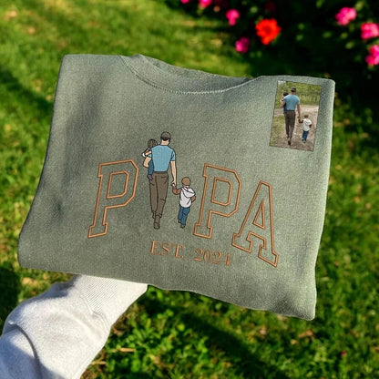 Custom Photo Embroidered Sweatshirt for DAD