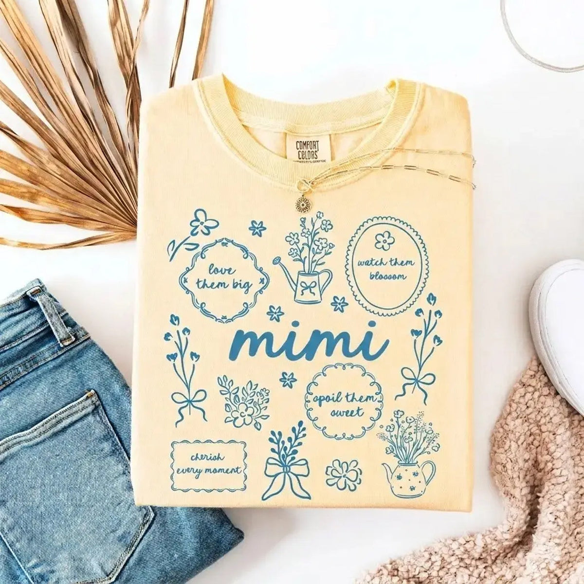 Custom Floral Grandma Heat Transfer Print Sweatshirt | Mother&