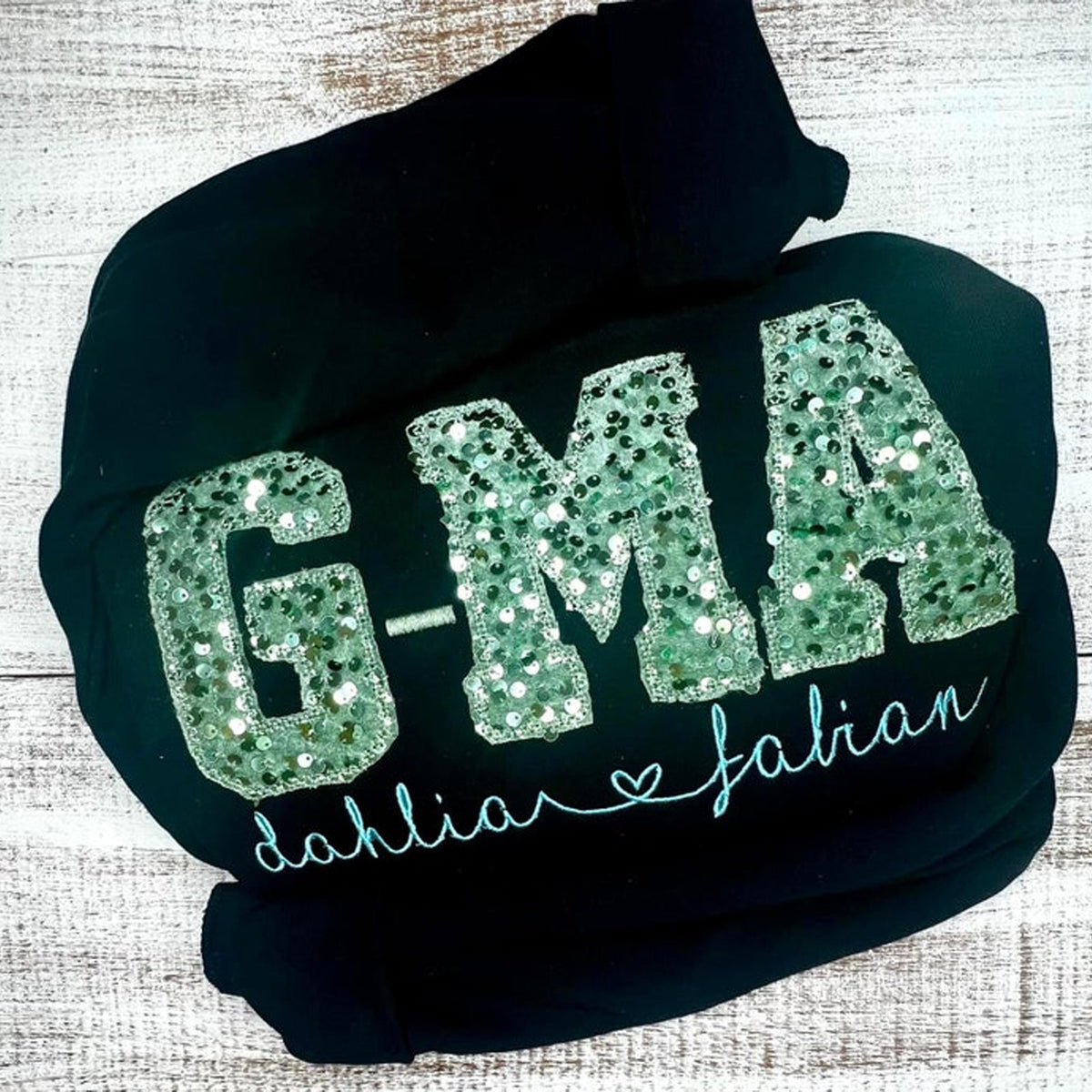 Custom Sequin GIGI Embroidery Sweatshirt Gift for grandparents