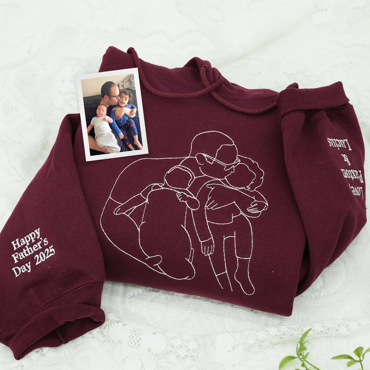Custom Embroidered Photo Portrait Sweatshirt Gift for papà,papá,pai