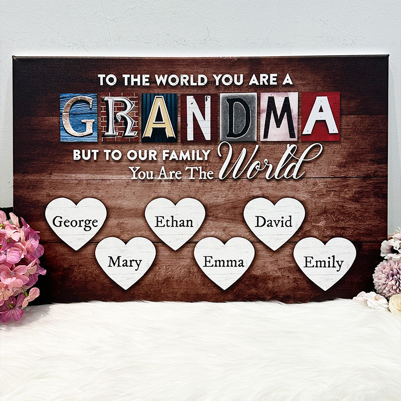 Personalized You Are The World Custom Names Canvas | Mother&
