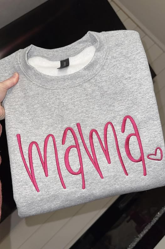 Custom Mama Heart Embroidered Sweatshirt | Mother&
