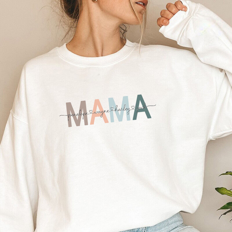 Personalized T-shirt Mama with Custom Name for Mother&