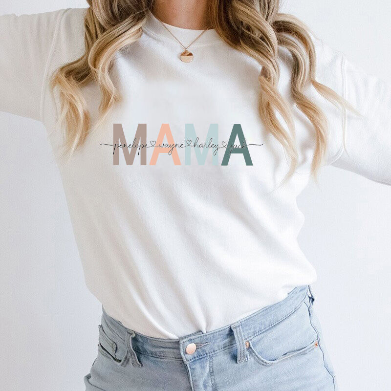 Personalized T-shirt Mama with Custom Name for Mother's Day