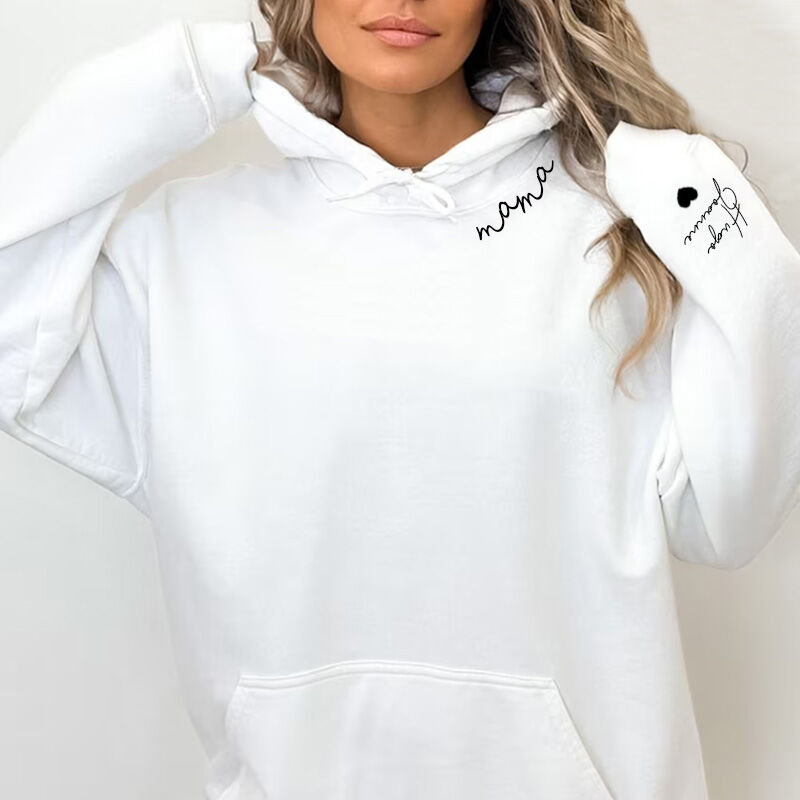Personalized Mama T-shirt with Custom Name On The Sleeve for Mother&