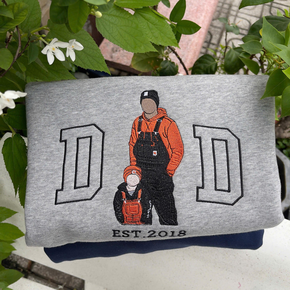 Custom Embroidered Portrait Sweatshirt for Dad | Father&